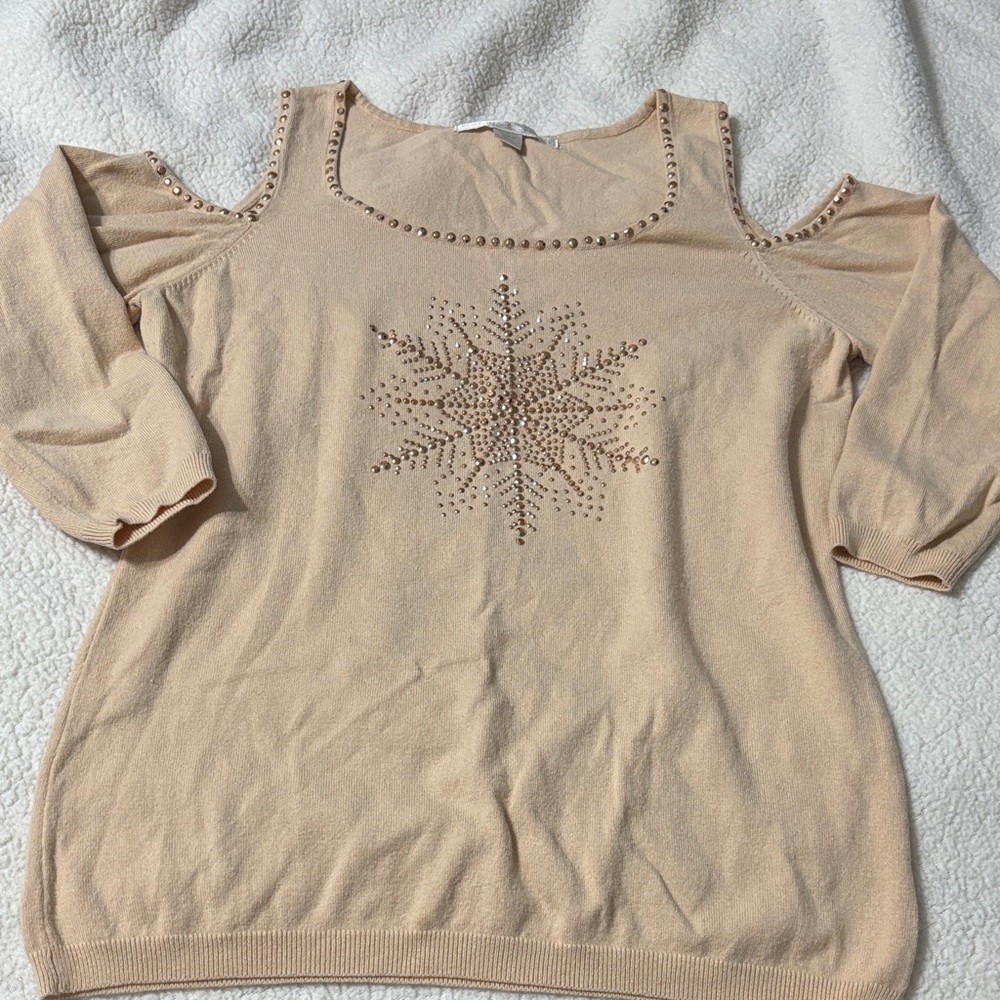 Boston Proper cold Shoulder sweater, size Med